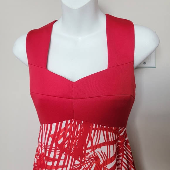 Formal Red & White Flowy Dress Size 0 RW&Co - Picture 3 of 8